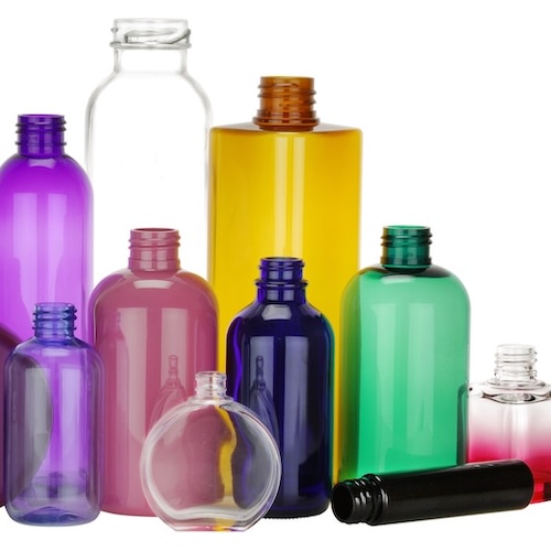 A collection of colorful plastic bottles